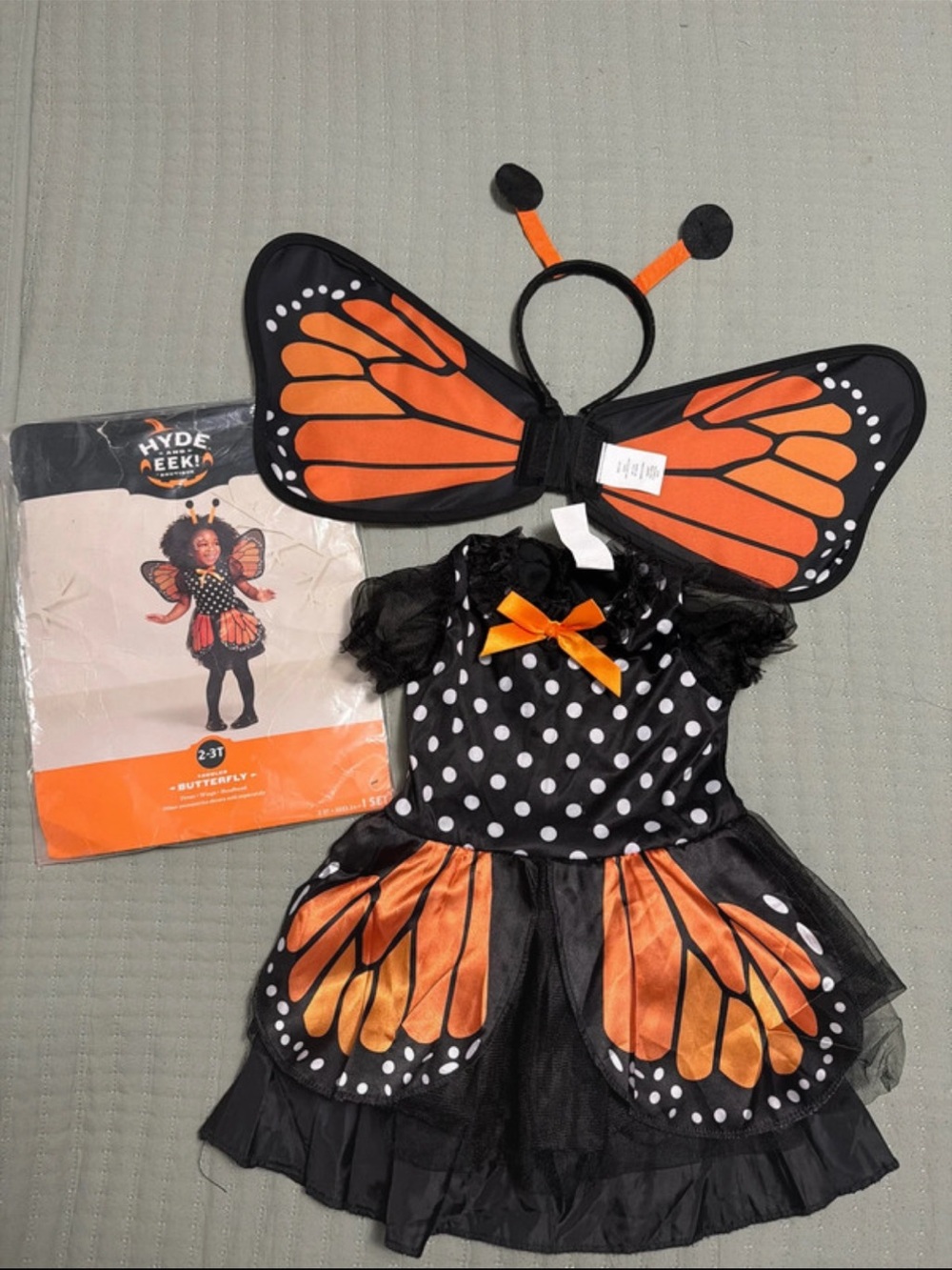 Target Orange and Black Butterfly Dress with Wings and Headband